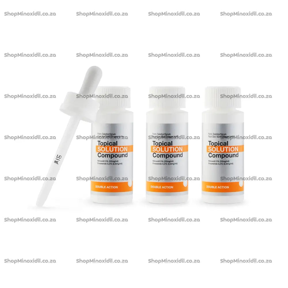 Minoxidil Double Action Solution 3 x 60ml Bottles