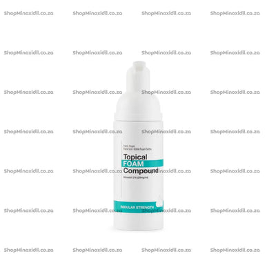 Topical Foam Compound bottle on a white background